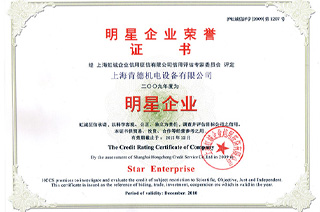 明星企业荣誉证书